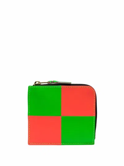 Shop Comme Des Garçons Chequer Zipped Wallet