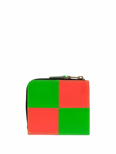 Shop Comme Des Garçons Chequer Zipped Wallet