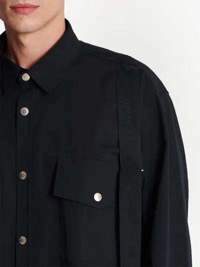 Shop Balmain Chest Flap-pocket Detail Shirt