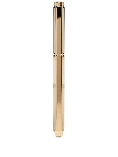Caran D'ache Chevron-engraved Pen In Gold