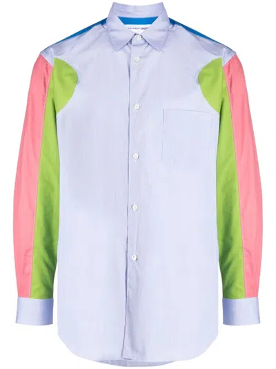 Shop Comme Des Garçons Shirt Colour-block Panelled Cotton Shirt