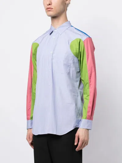Shop Comme Des Garçons Shirt Colour-block Panelled Cotton Shirt
