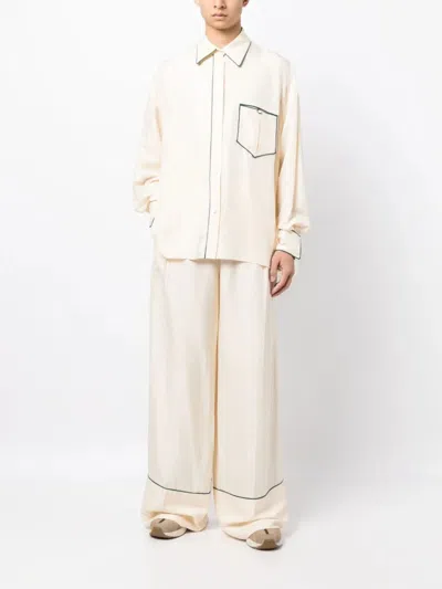 Shop Bally Contrast-piping Silk Pyjama Trousers