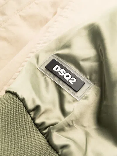 Dsquared2 Contrast-sleeve Single-breasted Coat In Neutrals