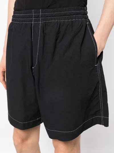 Shop Sunnei Contrast-stitching Cotton Shorts