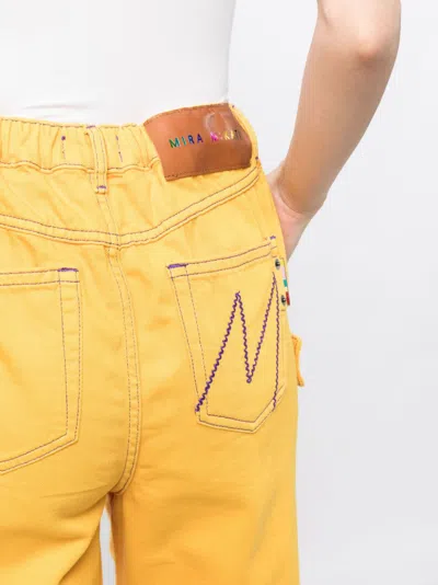 Shop Mira Mikati Contrast-stitching Straight-leg Jeans