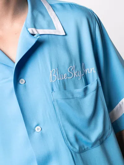 Shop Blue Sky Inn Contrast-trim Embroidered Logo Shirt