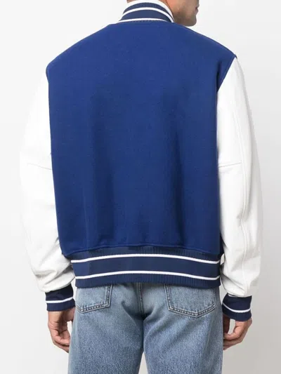 Givenchy Mixed Media Logo Wool Blend Varsity Jacket