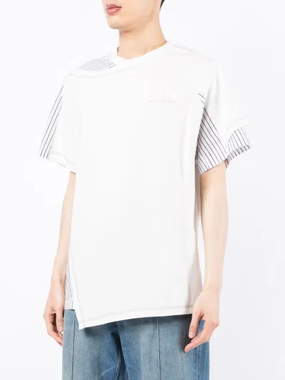 Shop Feng Chen Wang Cotton Contrast-panel T-shirt