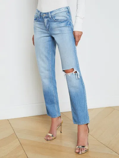 Shop L Agence Nevia Slouchy Straight-leg Jean In Caruso Destruct