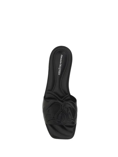 Shop Alexander Mcqueen Women The Seal Sandals In Black