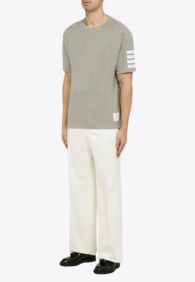 Shop Thom Browne 4-bar Short-sleeved T-shirt In Gray