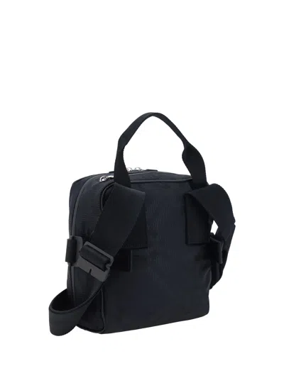 Shop Burberry Men Check Jacquard Shoulder Bag In Black