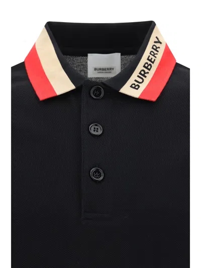 Shop Burberry Men Edney Polo Shirt In Black