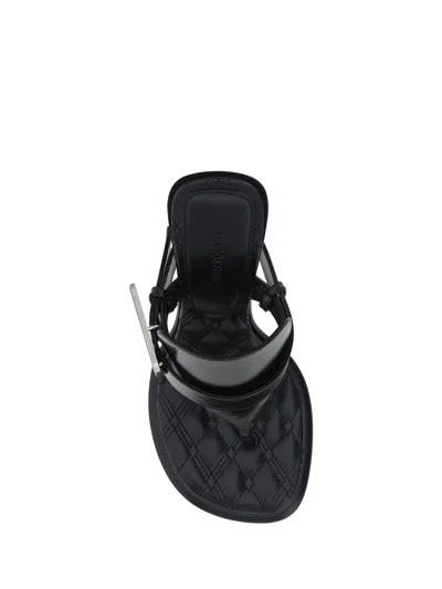 Shop Burberry Women Bay Sandals In Black