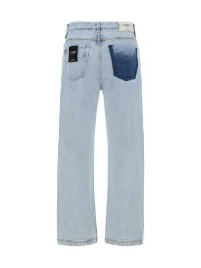 Shop Fendi Men Jeans In Blue