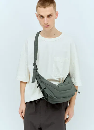 Shop Lemaire Men Small Soft Game Crossbody Bag In Gray