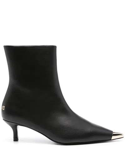 Shop Anine Bing Gia Boots With Metal Toe Cap Shoes In Black