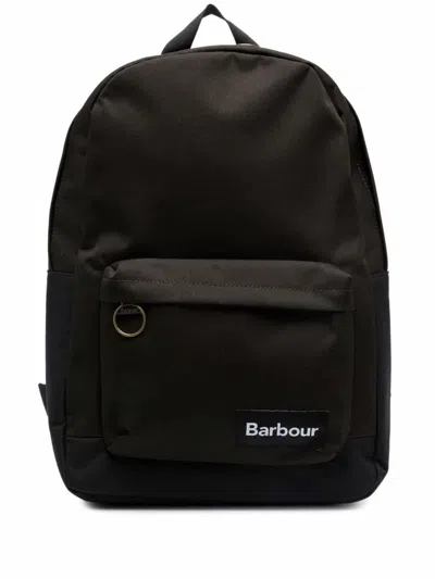 Shop Barbour Highfield Canvas Backpack Bags In Ny91 Navy/olive