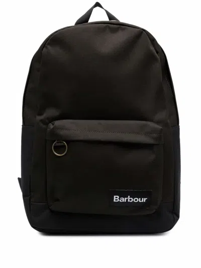 Barbour Logo-patch Backpack In Ny91 Navy/olive