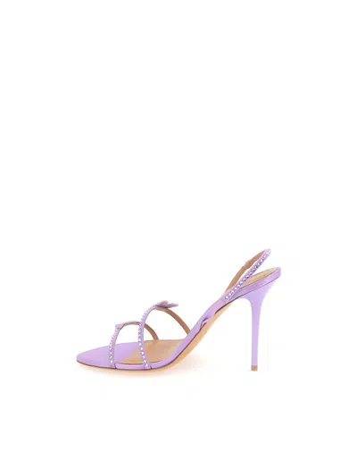 Shop Blumarine Sandals In Satin/strass Lilac