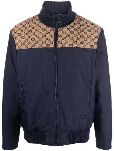 Shop Gucci Jacket/bomber Jacket Clothing In Blue