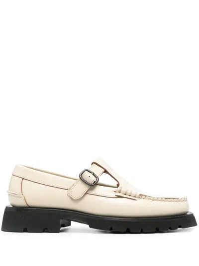 Hereu Soller Sport T-bar Loafers In Nude & Neutrals