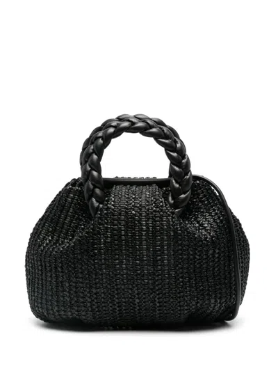 Shop Hereu Bombon M Raffia Bags In Black