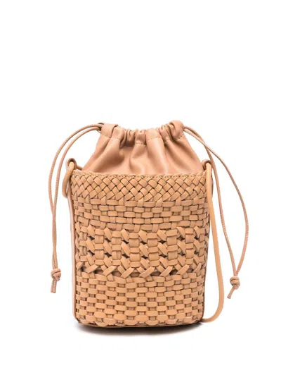 Hereu Palau Leather Bucket Bag In Nude & Neutrals