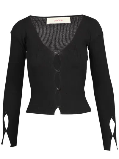 Shop Jucca Rib Knit Jacket Clothing In Black