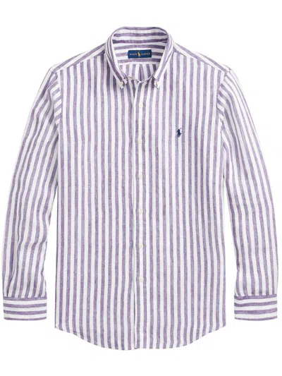 Shop Polo Ralph Lauren Long Sleeve-sport Shirt Clothing In 5138a Blue/white