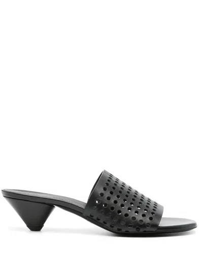 Proenza Schouler 50mm Perforated Leather Mules In Black