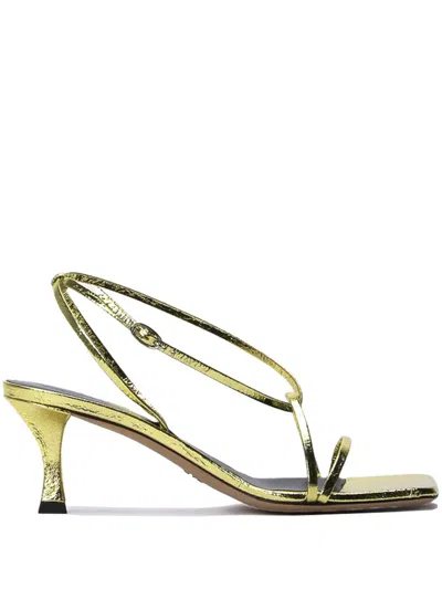 Shop Proenza Schouler Square Strappy Sandals - 60mm Shoes In Grey