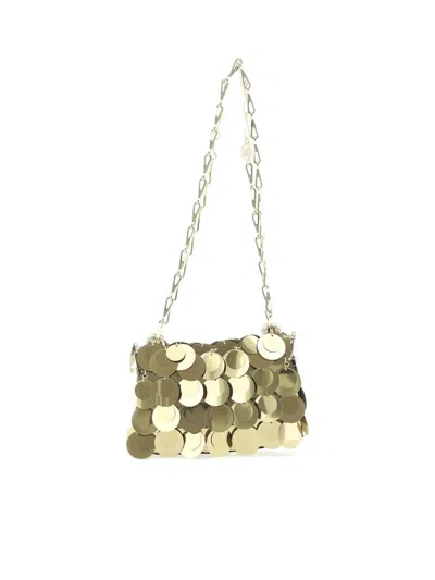 Shop Rabanne Shoulder Bags In Gold