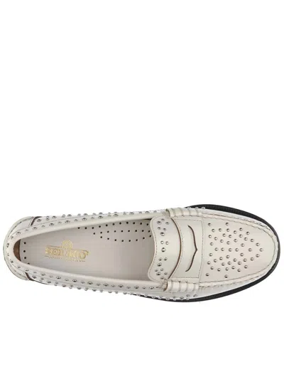 Sebago Classic Dan Loafer White With Studs In Animal Print