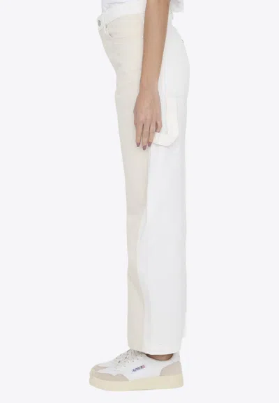 Stella Mccartney Banana Leg Utility Jeans In Beige