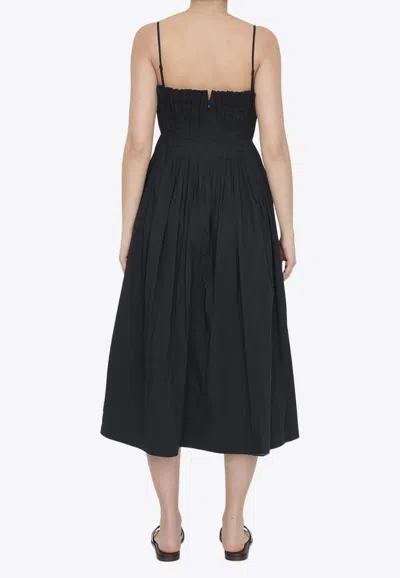 Shop Staud Bella Midi Dress In Black