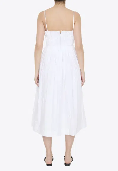 Shop Staud Bella Sleeveless Midi Dress In White