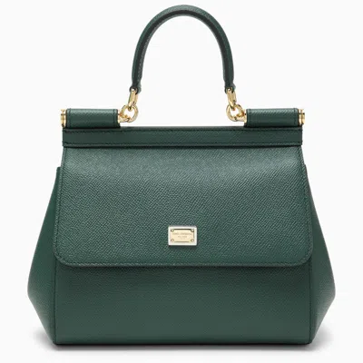 Shop Dolce & Gabbana Dark Green Sicily Small Handbag In Blue
