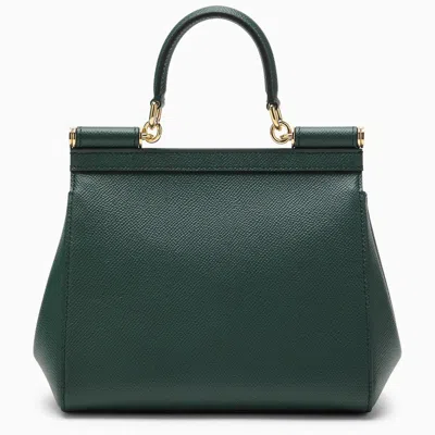 Shop Dolce & Gabbana Dark Green Sicily Small Handbag In Blue