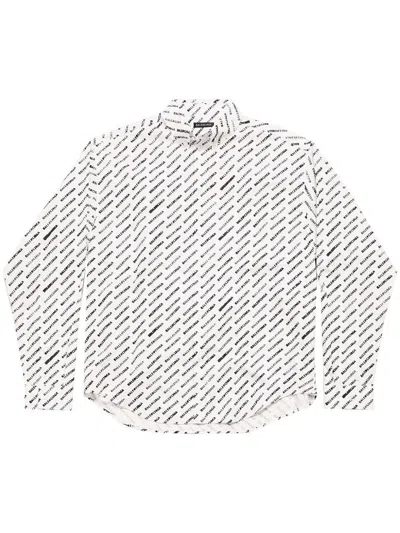 Shop Balenciaga Logo Print Shirt Clothing In White