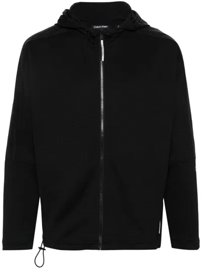 Shop Calvin Klein Full Zipper Hoodie Clothing In Black