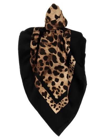Shop Dolce & Gabbana 'leopard' Scarf In Multicolor