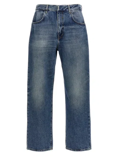Shop Givenchy Logo Plaque Jeans In Blue