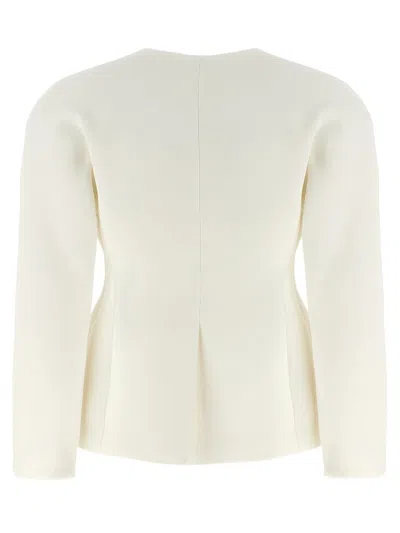 Shop Jacquemus 'la Veste Ovalo' Blazer In White