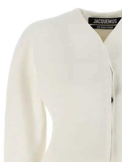 Shop Jacquemus 'la Veste Ovalo' Blazer In White