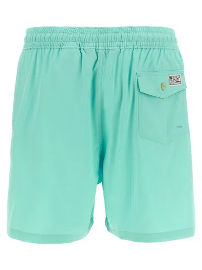 Shop Polo Ralph Lauren Logo Embroidery Swim Shorts In Blue