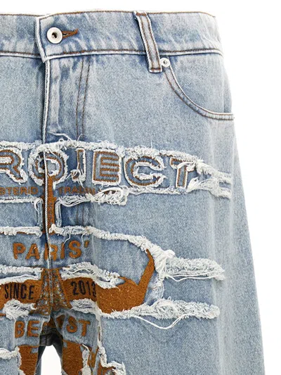 Shop Y/project 'evergreen Paris Best Patch' Jeans In Blue