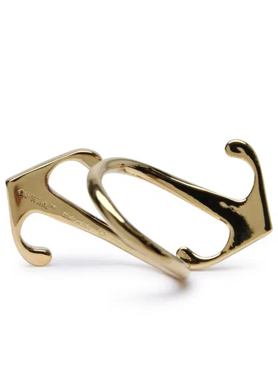 Shop Off-white 'mono Arrow' Gold Brass Ring