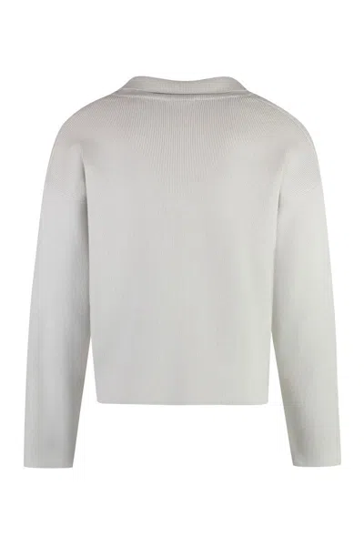 Shop Ami Alexandre Mattiussi Ami Paris Cotton-wool Blend Sweater In Grey
